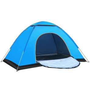 Pop Up Tent 2-3 Person Camping Tent Waterproof Hiking Canopy Shelter For Outdoor (Tent Color: Blue)